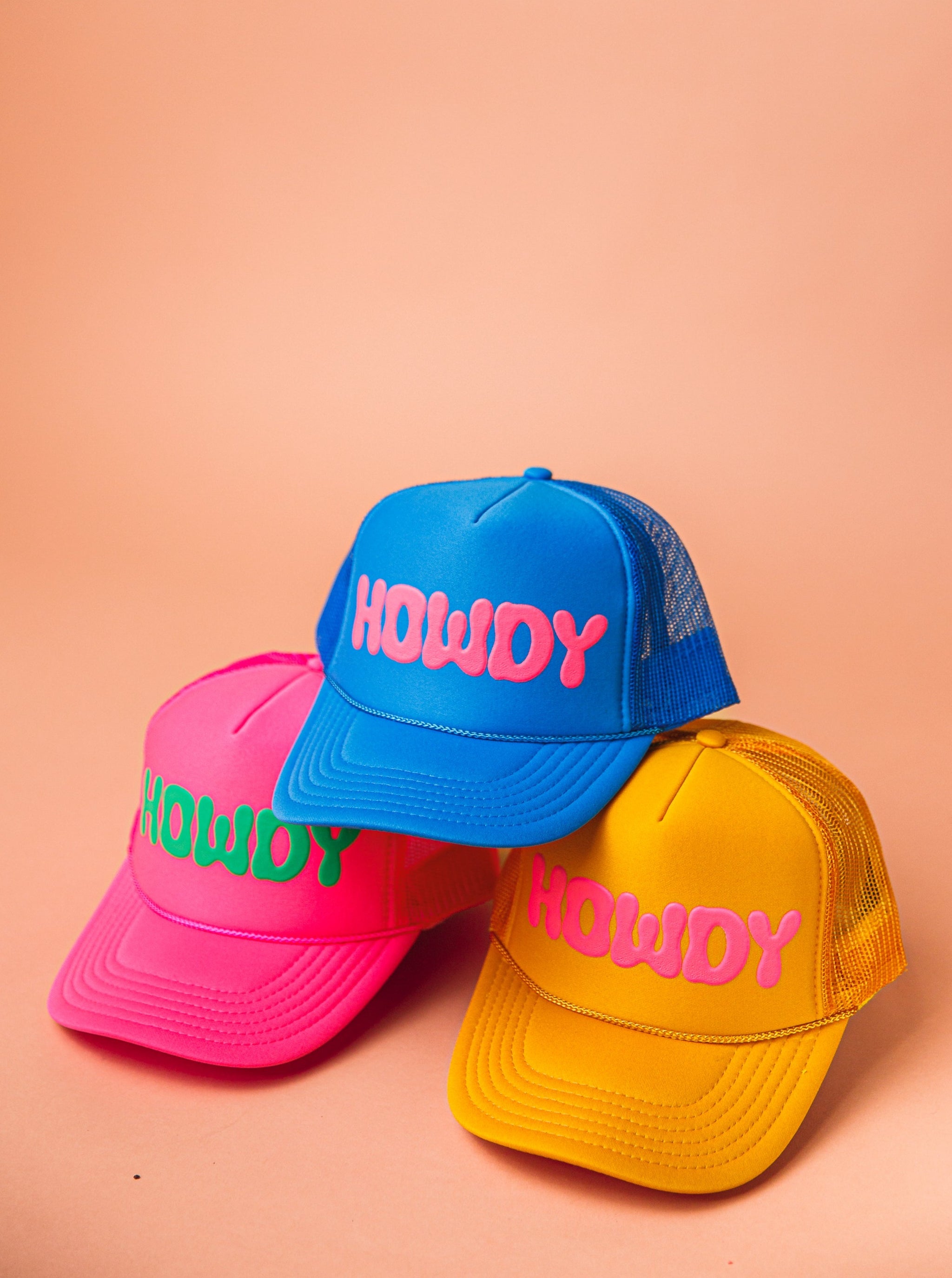 Neon Colors Neon Mesh Trucker Hats Blue Billed Tricolor Foam