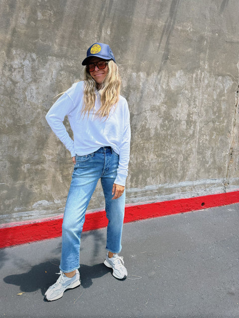 Charlie High Rise Classic Straight Ankle Denim