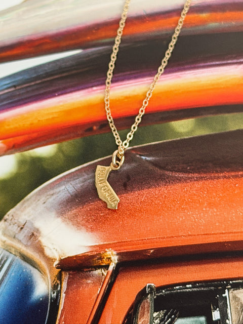 California Gold State Charm Necklace