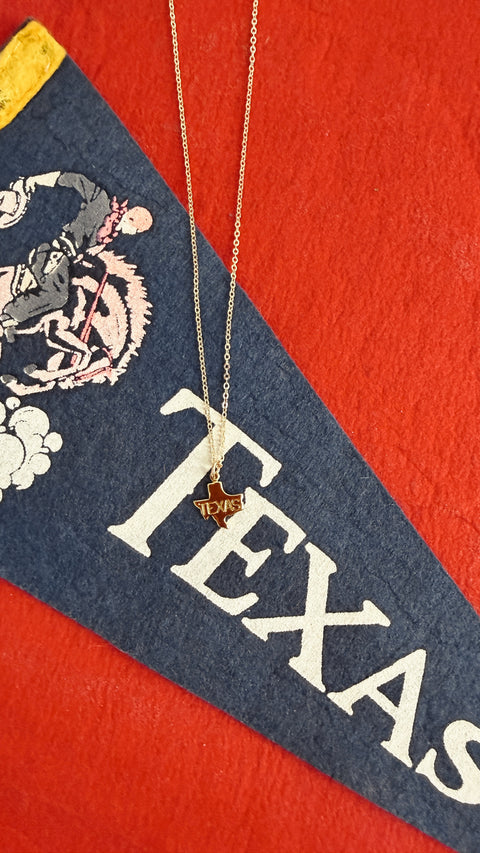Texas Gold State Charm Necklace