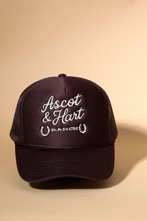 A+H Double Horseshoe Embroidered Trucker - ascot + hart