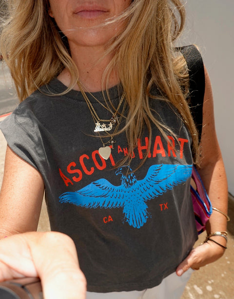 A+H Eagle Sleeveless Crop Tee - ascot + hart