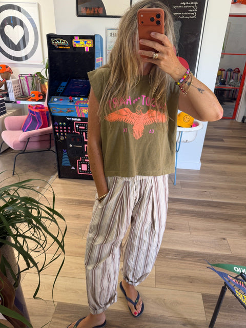A+H Eagle Sleeveless Crop Tee - ascot + hart