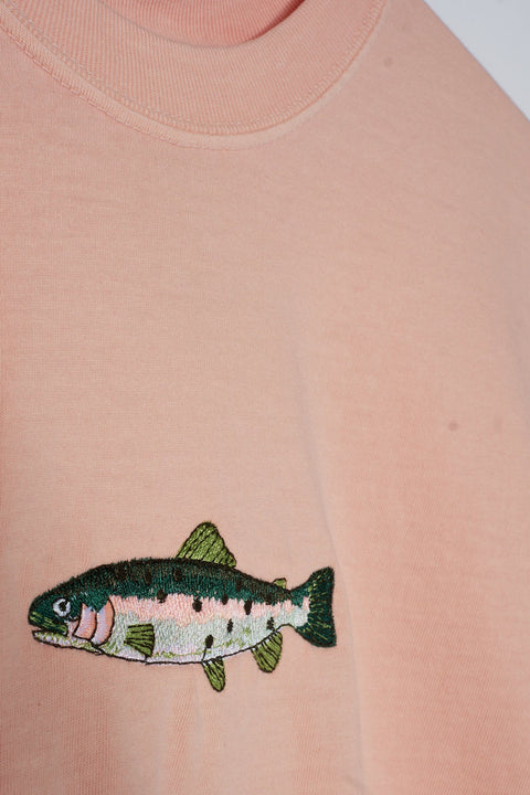 A+H Embroidered Trout Crop Tee - ascot + hart