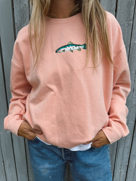 A+H Embroidered Trout Pullover - ascot + hart