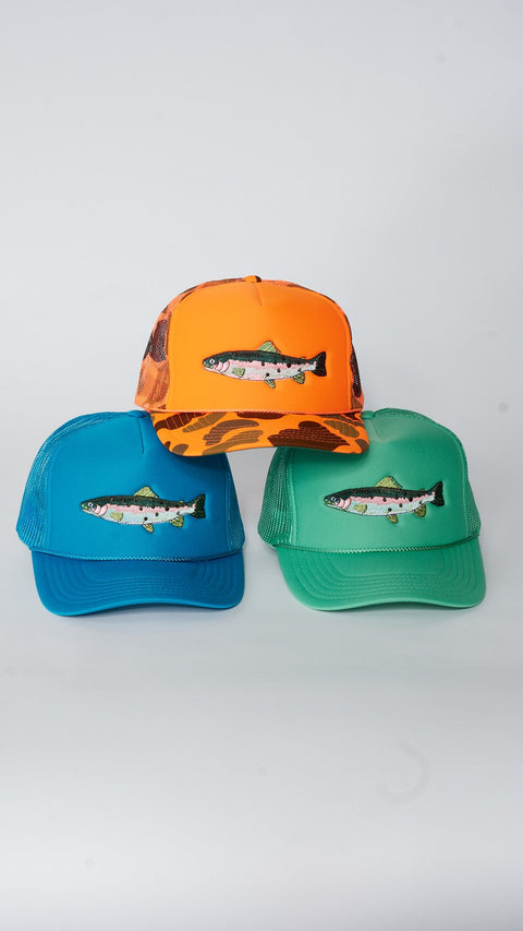 A+H Embroidered Trout Trucker - ascot + hart