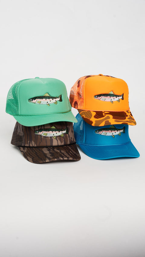 A+H Embroidered Trout Trucker - ascot + hart