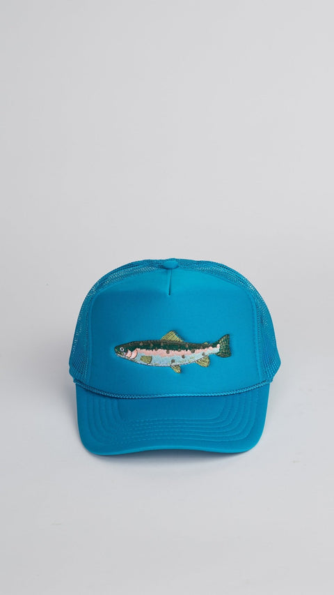 A+H Embroidered Trout Trucker - ascot + hart