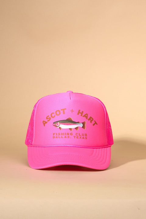 A+H Fishing Club Trucker Neon Pink
