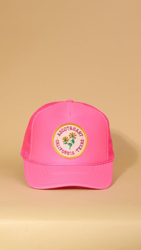 A+H Flower Logo Patch Trucker - ascot + hart