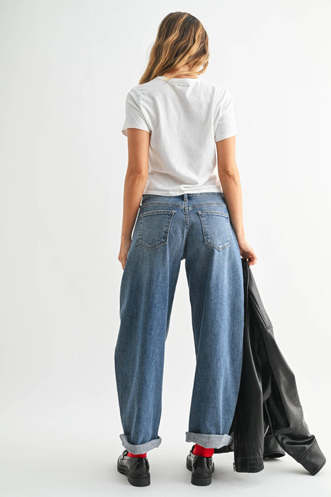 Ainsley Barrel Cuff Jeans - ascot + hart