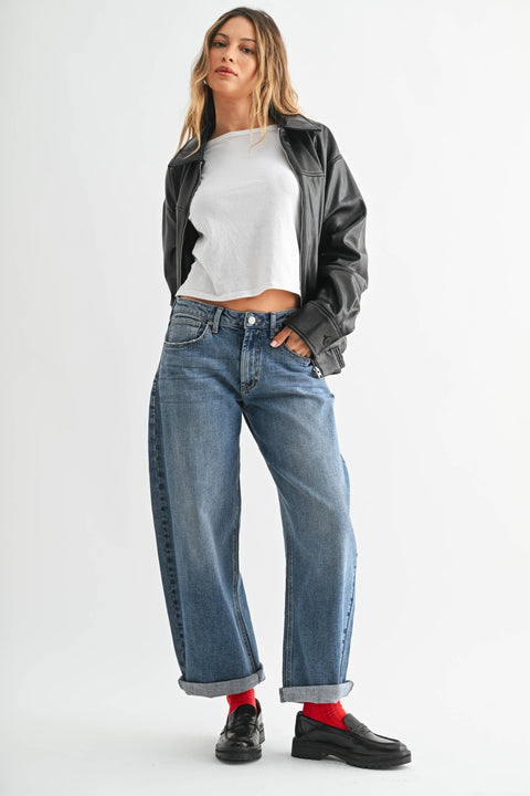 Ainsley Barrel Cuff Jeans - ascot + hart