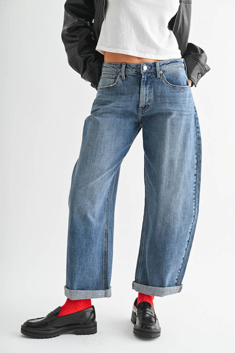 Ainsley Barrel Cuff Jeans - ascot + hart