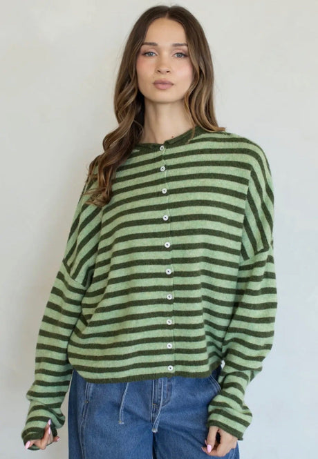 Allen Striped Cardigan - ascot + hart