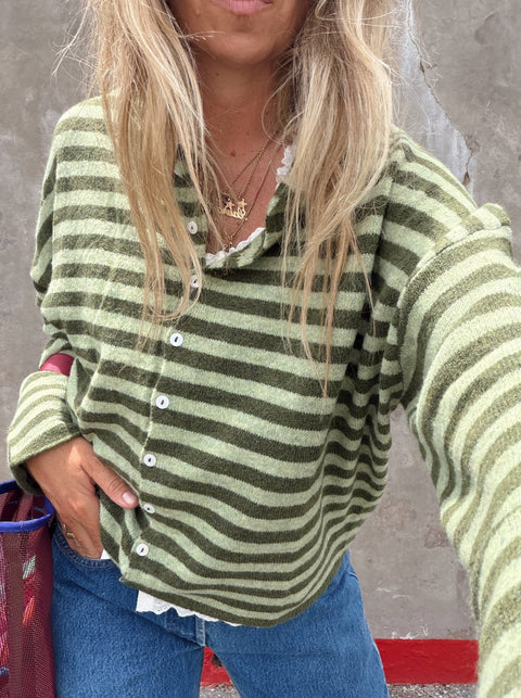 Allen Striped Cardigan - ascot + hart