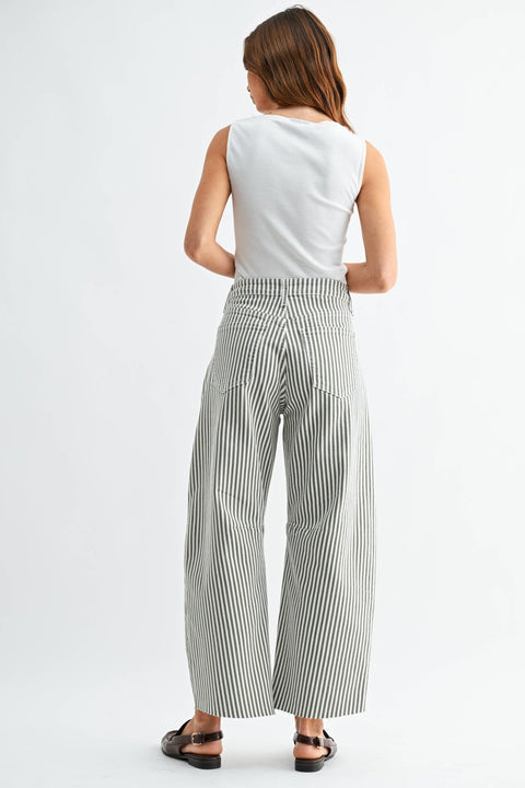 Alyssa Striped Barrel Jeans - ascot + hart
