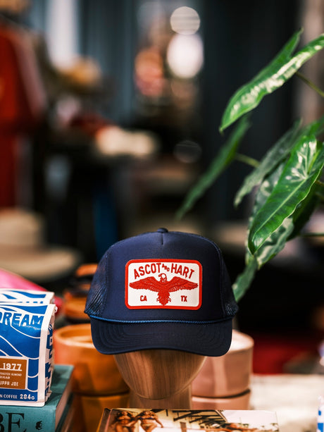 Ascot + Hart Red Eagle Patch Trucker - ascot + hart