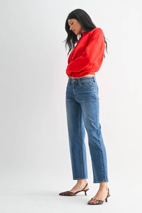 Ashby Mid Rise Wide Leg Jeans - ascot + hart