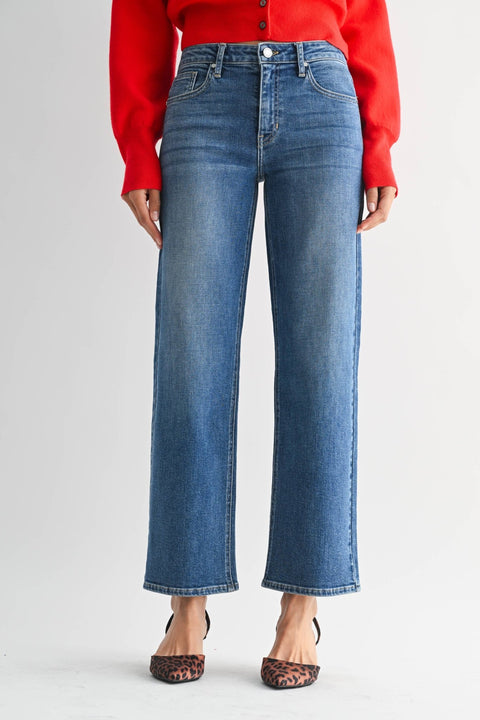 Ashby Mid Rise Wide Leg Jeans - ascot + hart