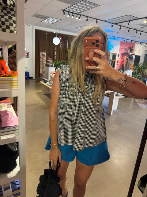 Ashlee Gingham Ruffle Blouse - ascot + hart