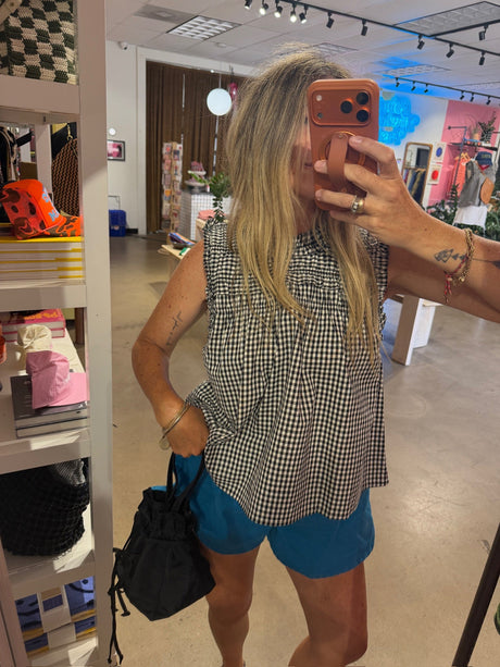 Ashlee Gingham Ruffle Blouse - ascot + hart