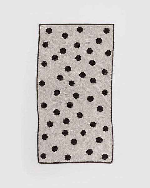 Bath Towel - Cream and Black Polka Dot - ascot + hart
