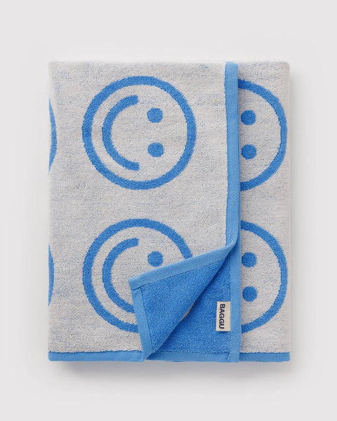 Bath Towel - Sky Blue Happy - ascot + hart