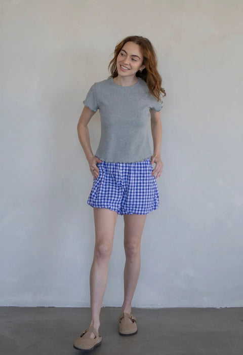 Bella Bubble Gingham Shorts - ascot + hart