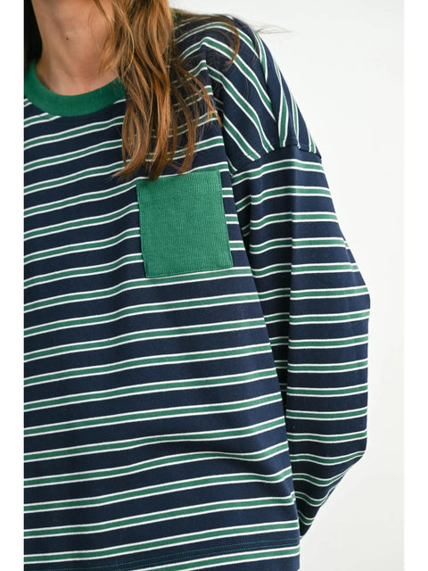 Layna Striped Crew Neck Long Sleeve