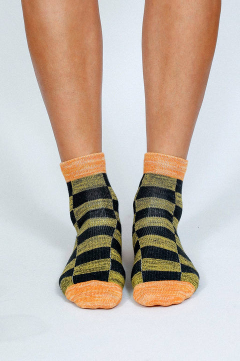 Boxy Checkered Ankle Socks - ascot + hart