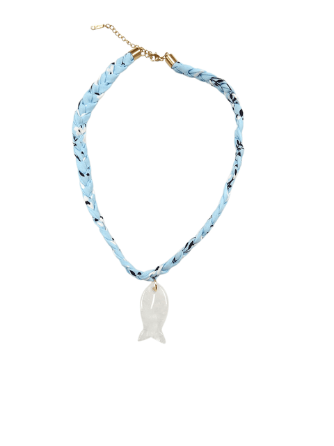 Braided Rope Bandana Fish Necklace - ascot + hart