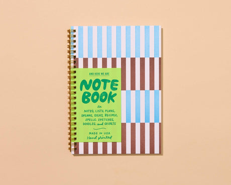 Broken Stripe Letterpress Spiral Notebook - ascot + hart