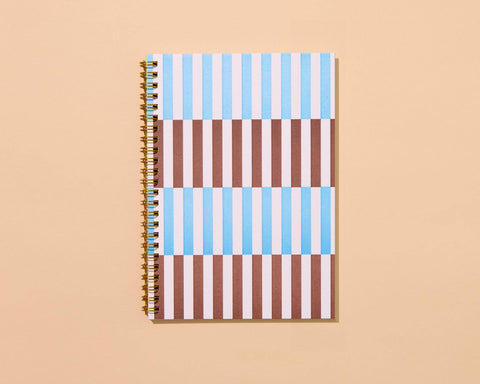 Broken Stripe Letterpress Spiral Notebook - ascot + hart