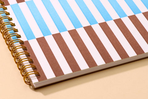 Broken Stripe Letterpress Spiral Notebook - ascot + hart