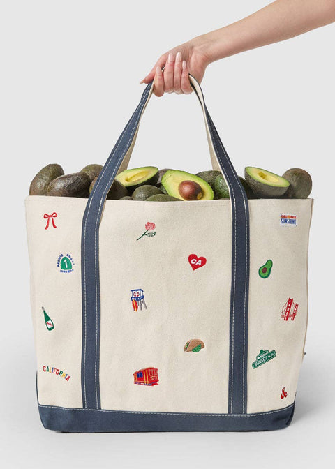 California Icons Embroidered Tote Bag - ascot + hart
