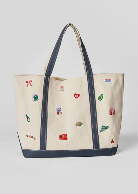 California Icons Embroidered Tote Bag - ascot + hart