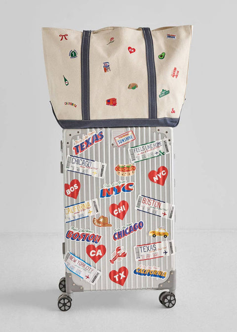 California Icons Embroidered Tote Bag - ascot + hart