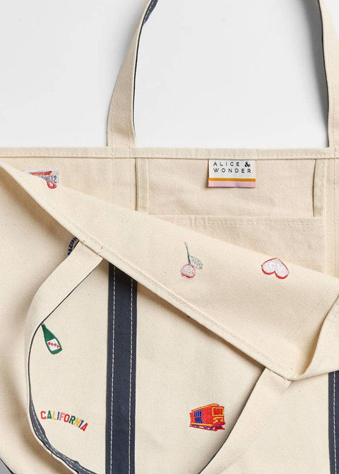California Icons Embroidered Tote Bag - ascot + hart