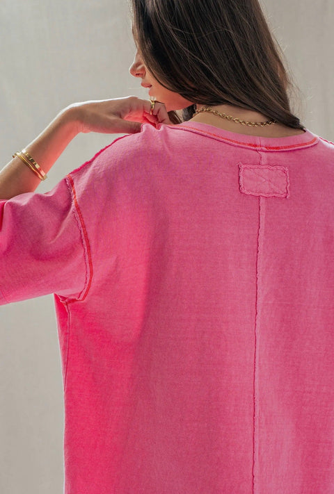 Callie Oversized Mineral Wash Tee - ascot + hart