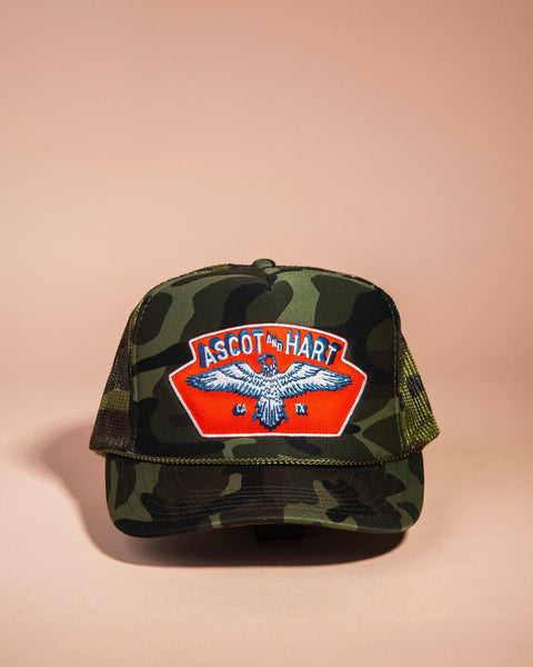 Camo Eagle Patch Trucker - ascot + hart