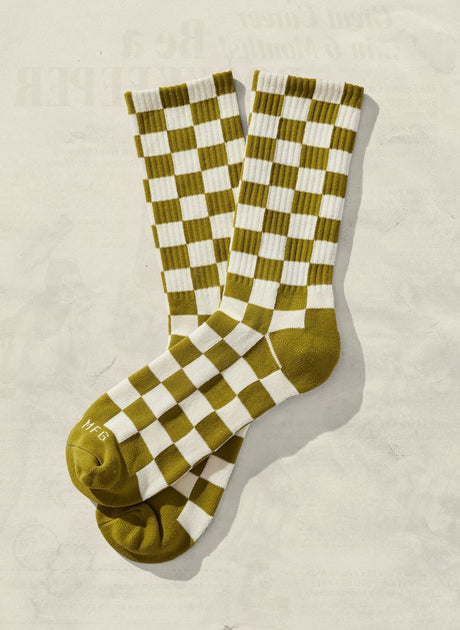 Checkerboard Crew Socks - ascot + hart