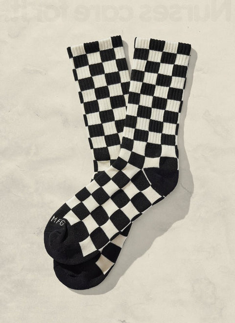 Checkerboard Crew Socks - ascot + hart