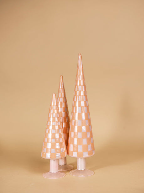 Checkered Tree Set of 3 - Coral - ascot + hart