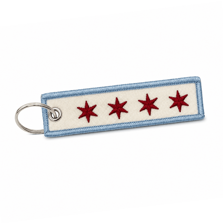 Chicago Flag Embroidered Keychain - ascot + hart