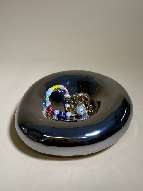 Chrome Stoneware Bowl - ascot + hart