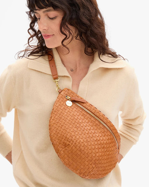 Clare V. Grande Fanny - Natural Woven Checker - ascot + hart