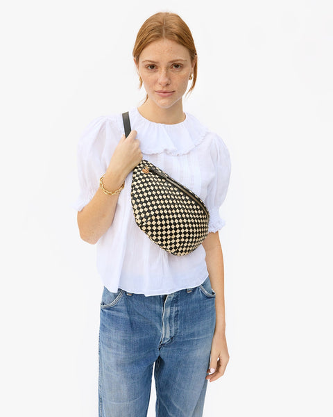 Clare V. Grande Fanny - Woven Checkered - ascot + hart