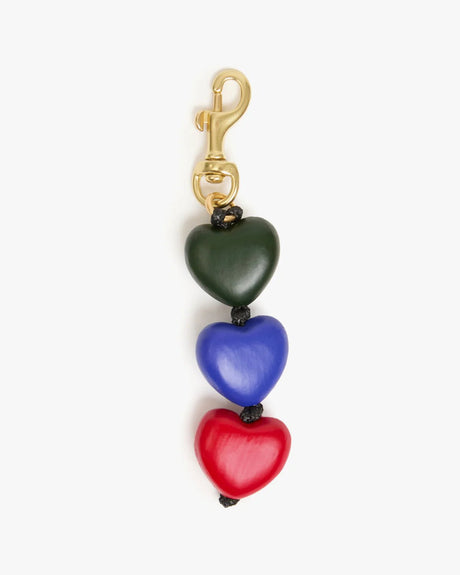 Clare V. Heart Fob - Evergreen Multi - ascot + hart