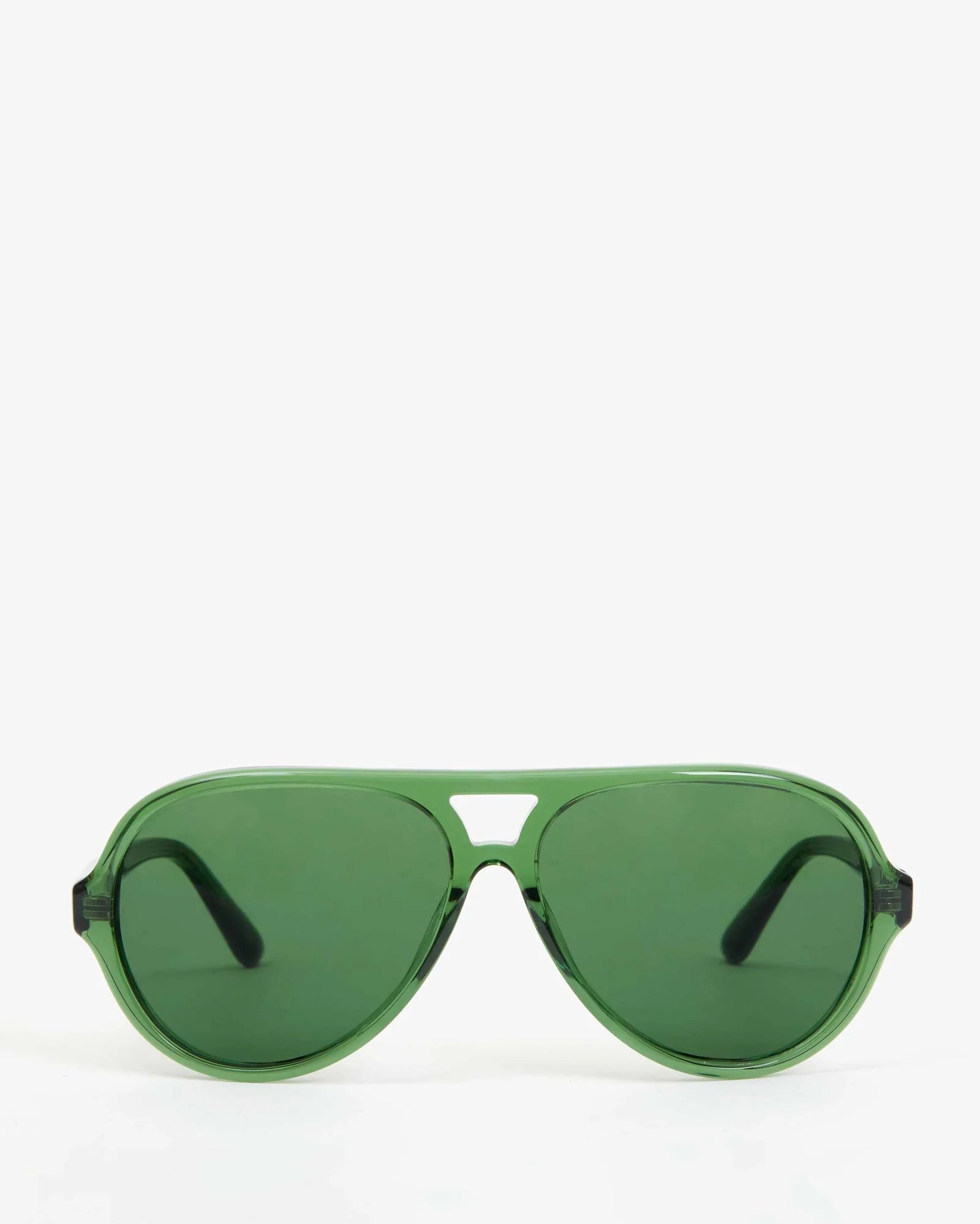 New! Clare V. Tortoiseshell Oval Sunglasses with Green Lenses Clare V. 337812 Cat-Eye Sunglasses - White Sunglasses  main image 2