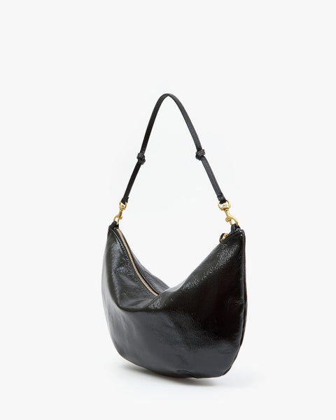 Clare V. Lune - Black Crinkle Patent - ascot + hart